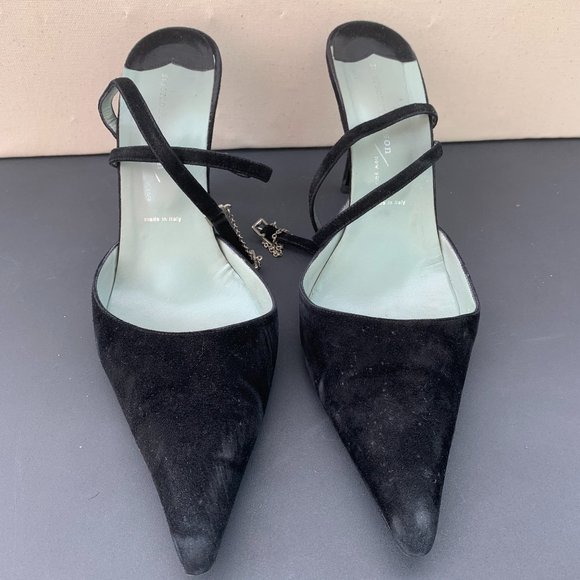 90's Sigerson Morrison Black Pointed Heels Size 10 - Picture 3 of 4